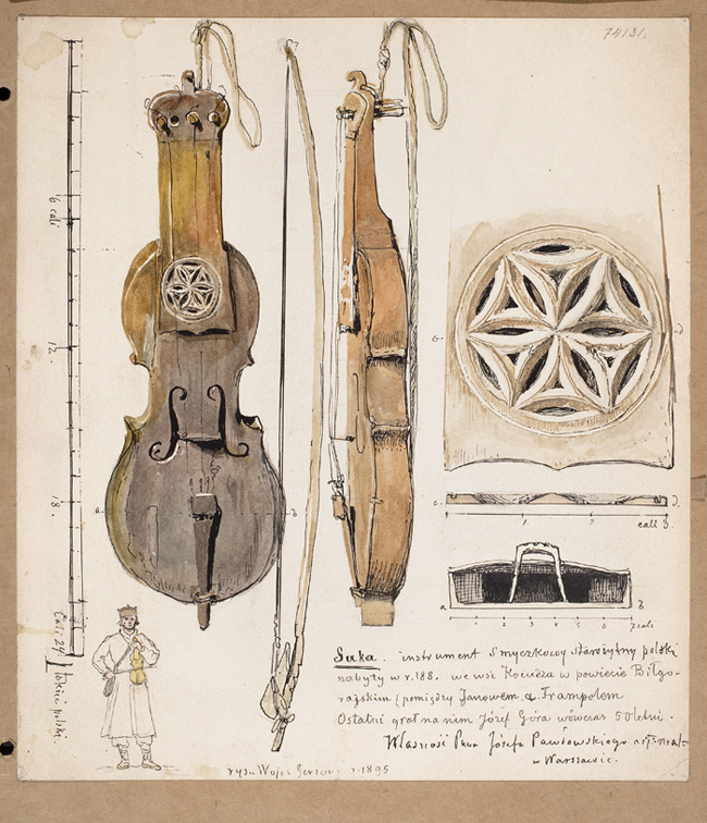 Следующий лучший источник информации об этом аккордеоне сделан в 1895 году известным художником Войцехом Герсоном, акварелью